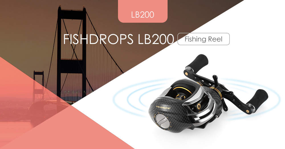FISHDROPS LB200 7.0:1 Baitcasting Reel 18 Ball Bearing Carp Fish Left Right Hand Bait Fishing Reel