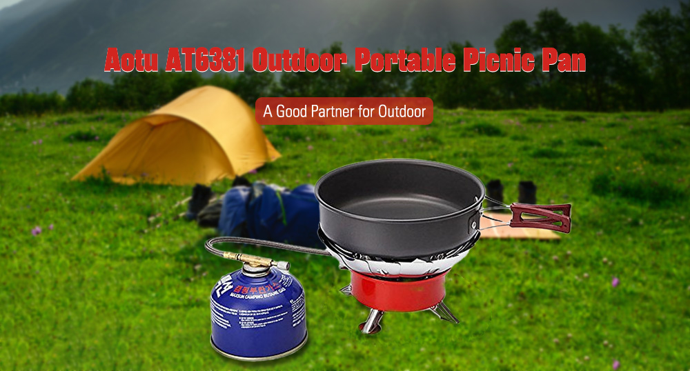 Aotu AT6381 Outdoor Portable Camping Frying Pan