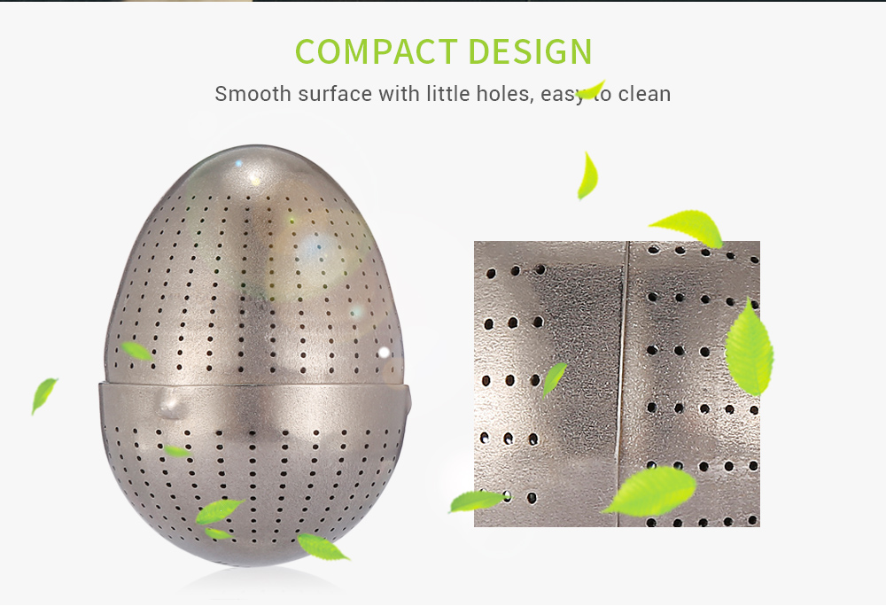 Keith Titanium Tea Infuser Egg-shaped Reusable Strainer Hole Filter