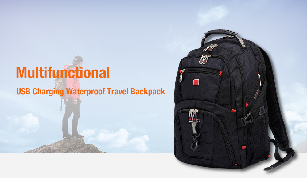 Multifunctional USB Port Laptop Waterproof Travel Backpack