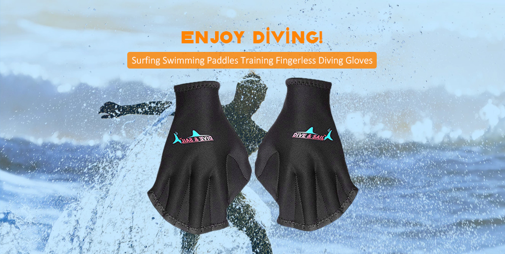 Surfing Swimming Paddles Training Fingerless Diving Gloves 1 Pair