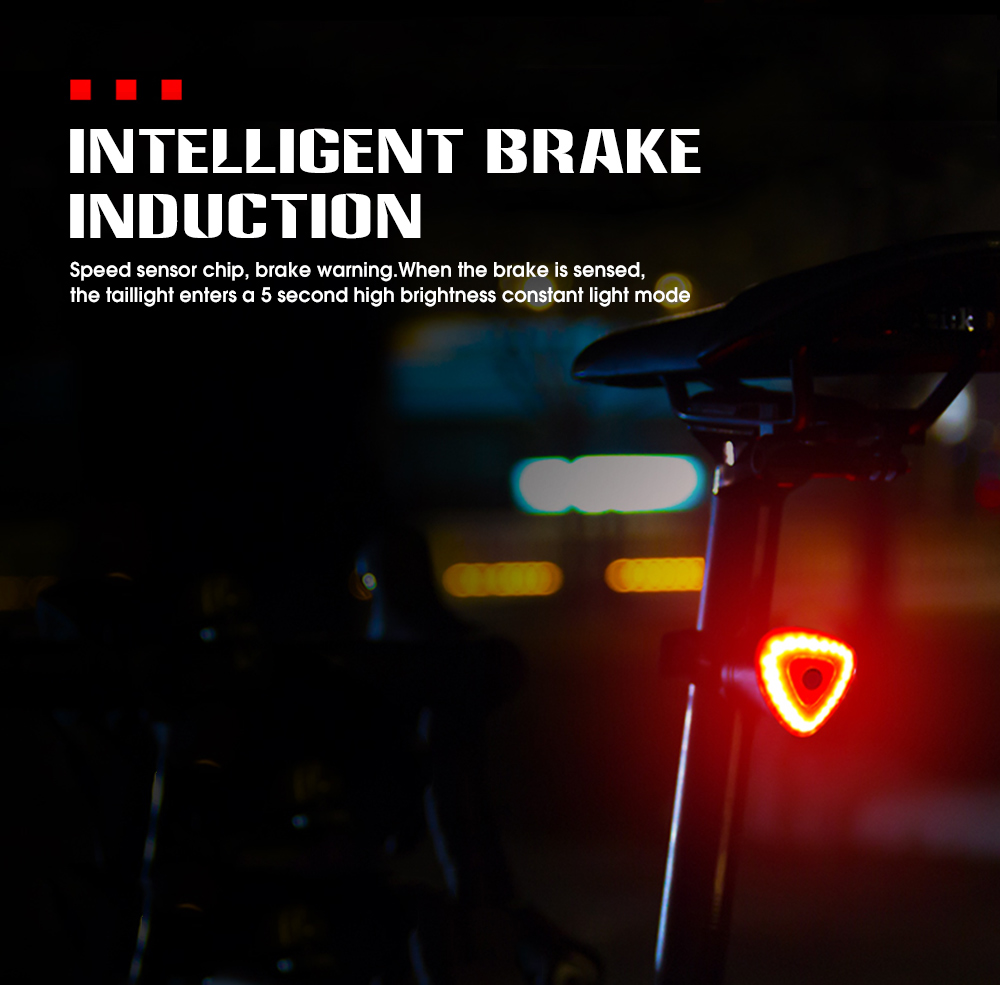 LEADBIKE LD25 Bicycle Intelligent Brake Induction Tail Light USB Charging Waterproof