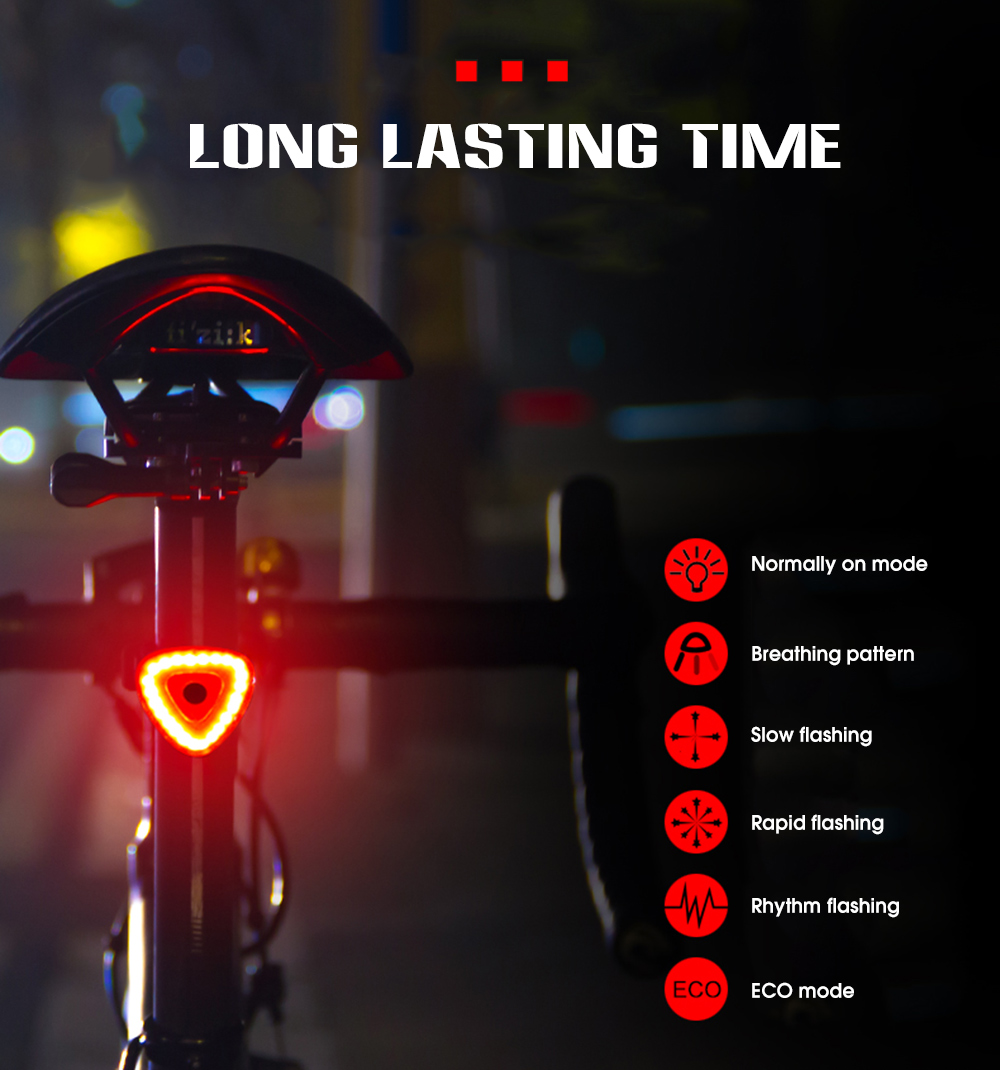 LEADBIKE LD25 Bicycle Intelligent Brake Induction Tail Light USB Charging Waterproof