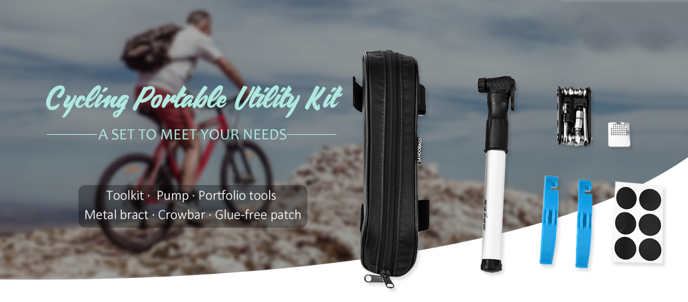 sahoo Cycling Portable Utility Kit with Inflator