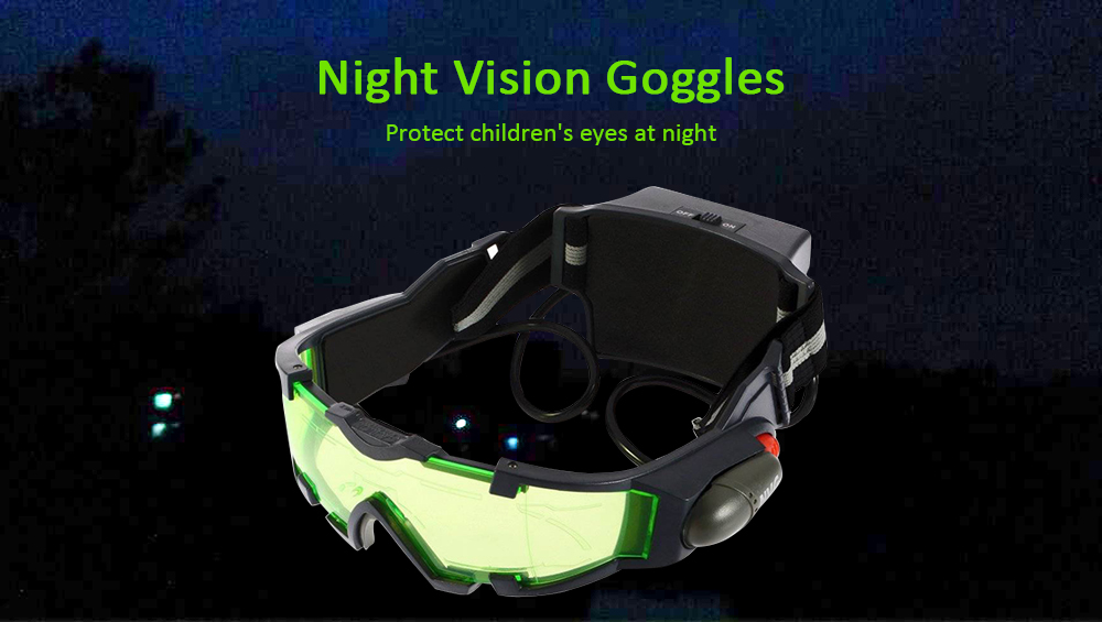 Adjustable Elastic Band Night Vision Goggles Glasses with Green Lens
