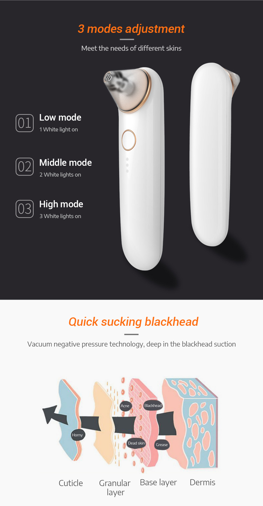 Blackhead Removal Pore Cleaner Suction Intensity ​​Electric Beauty Instrument