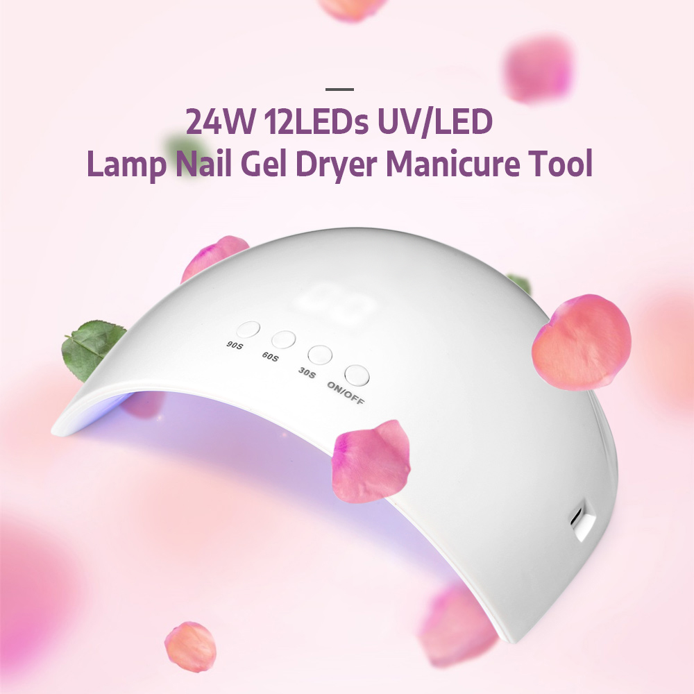 24W 12 LEDs UV Lamp Nail Gel Dryer Manicure Tool