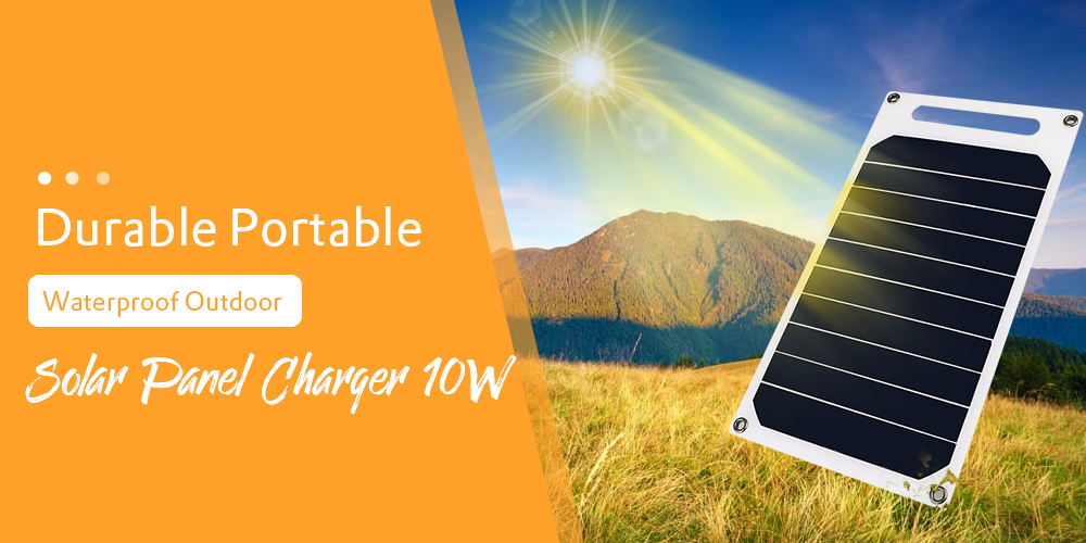 Durable Portable Waterproof Outdoor Solar Panel Charger 10W