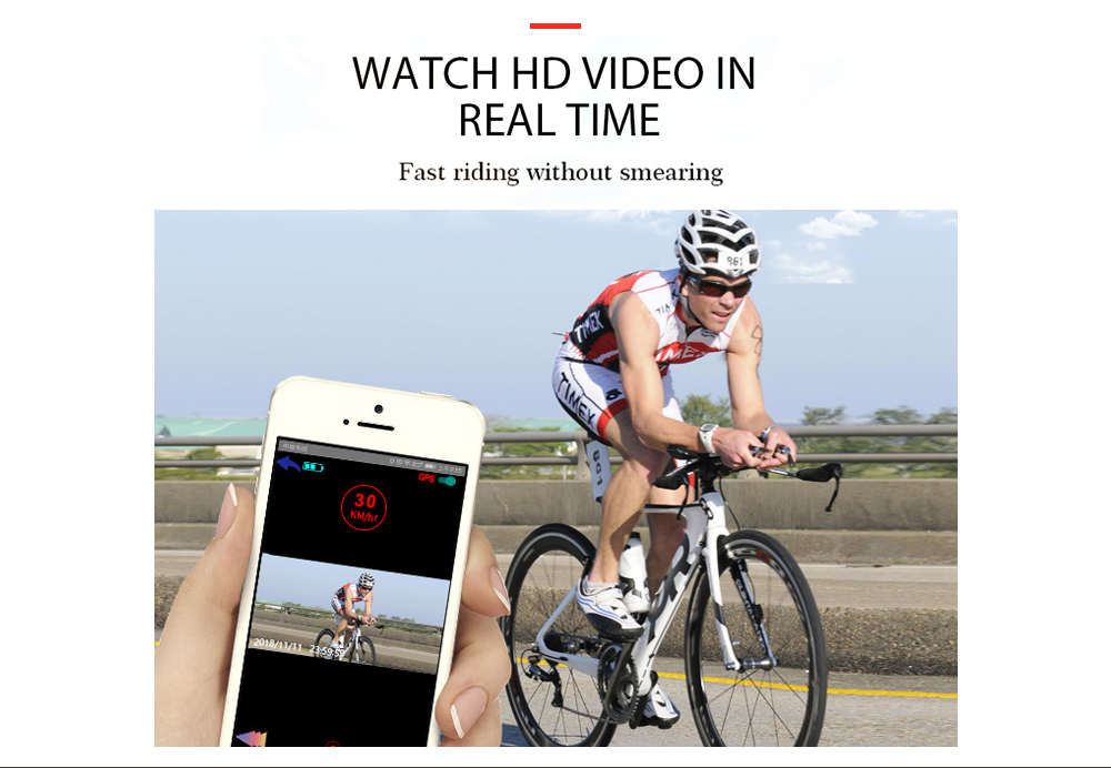 Bike Bicycle Video Recorder Warning Tail Light Portable Waterproof HD 1080P