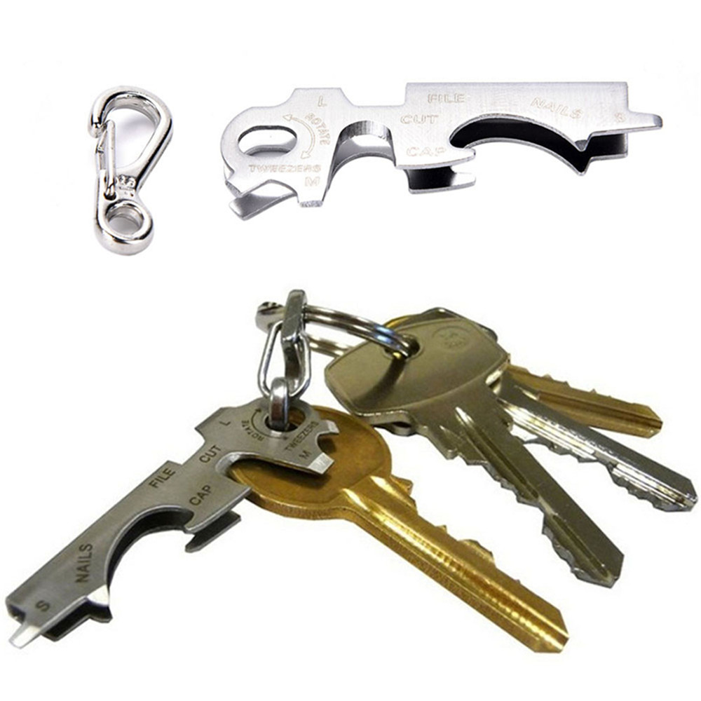 Outdoor 7 In1 Keychain Multitool Steel Multi Tool