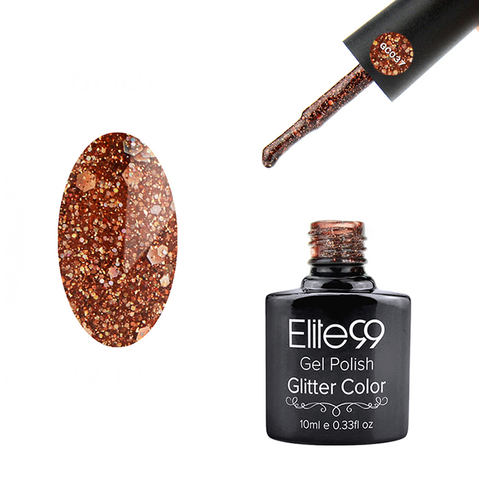 Elite99 Glitter Color Gel Soak Off Nail Polish UV LED Diamond Glitter Shimmer Effect 10ml